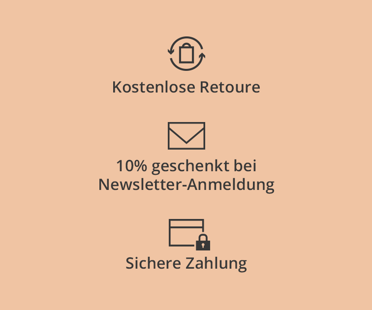 kostenlose Retoure, sichere Zahlung