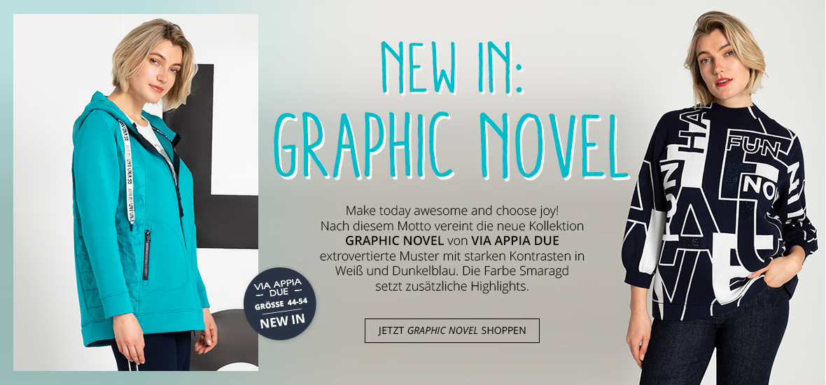 Kollektion mit Statement-Wording und Highlightfarbe Smaragd