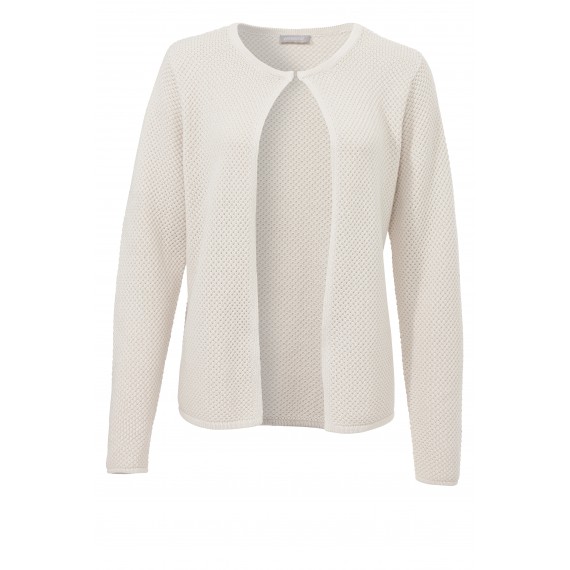 Strickjacke mit strukturiertem Stoff /