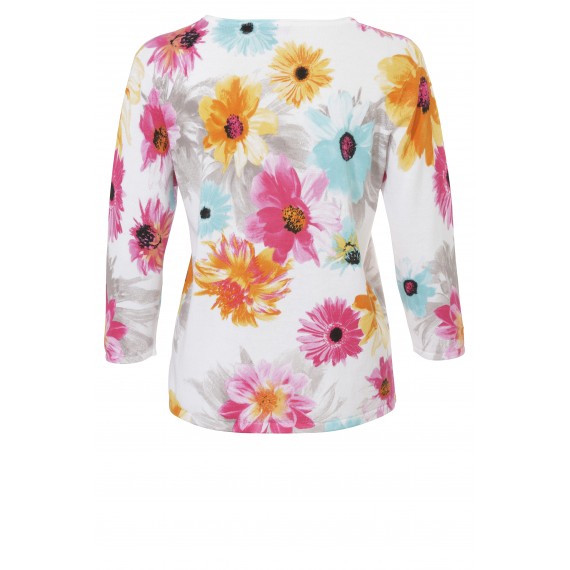 Print-Pullover aus reiner Baumwolle /