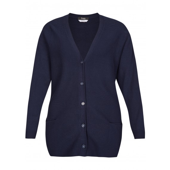 Langärmlige Strickjacke mit Knöpfen und Taschen /