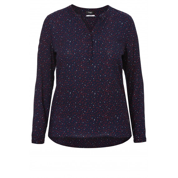 Luftige V-Bluse mit Tupfenmuster /