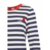 Modernes Ringel-Shirt mit Kontrastkragen /