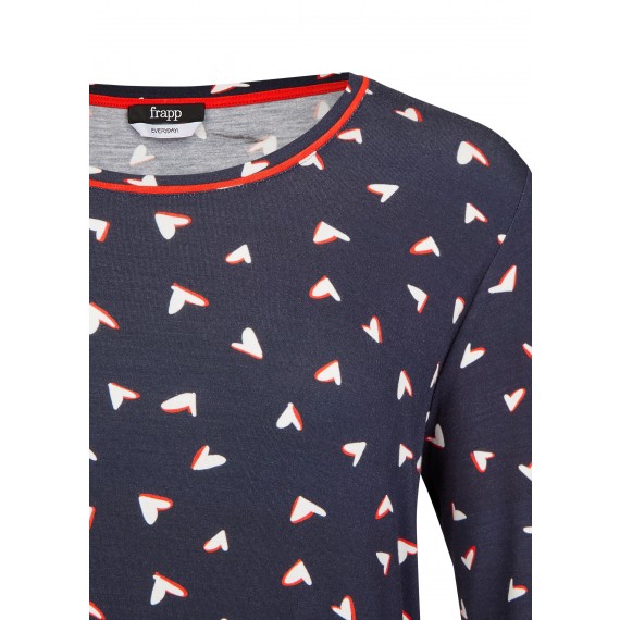 Romantisches Shirt mit Allover-Herzen /
