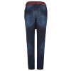 Kombistarke Jeans mit gestreiftem Gürtel /