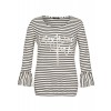 Romantisches Ringel-Shirt mit Schriftzug aus Perlen /