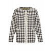 Extravagante Jacke mit kariertem Bouclé-Strick /