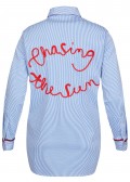 Lässige Bluse mit Allover-Streifen /