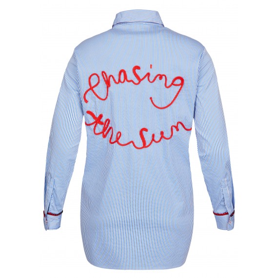 Lässige Bluse mit Allover-Streifen /
