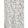 Luftige Bluse mit abstrahierten Gesichtern /