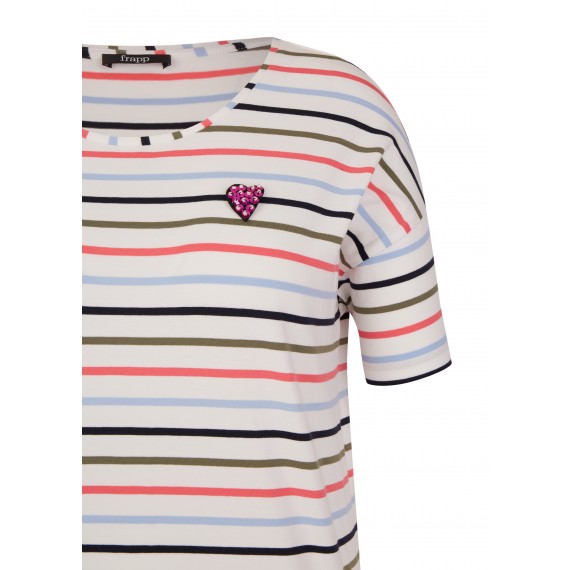 Modernes Ringel-Shirt mit Herzanstecker /
