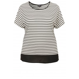 Sommer-Top mit Ringeln und Chiffonsaum /