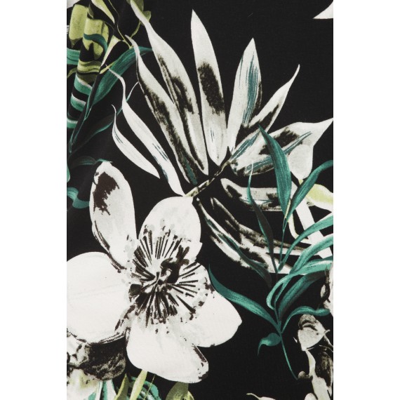 Florales T-Shirt mit geschlitzten Ärmeln /