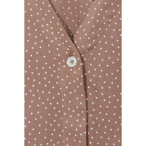 Langärmlige V-Bluse mit Punktemuster /