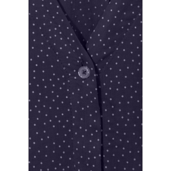 Langärmlige V-Bluse mit Punktemuster /