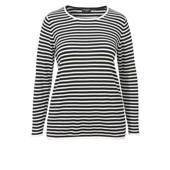 Ringel-Pullover mit U-Boot-Ausschnitt /