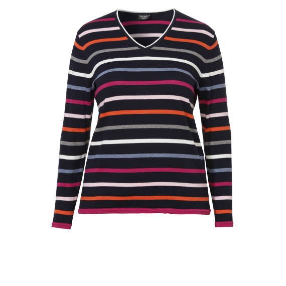 Fröhlicher Pullover mit Ringel-Muster /