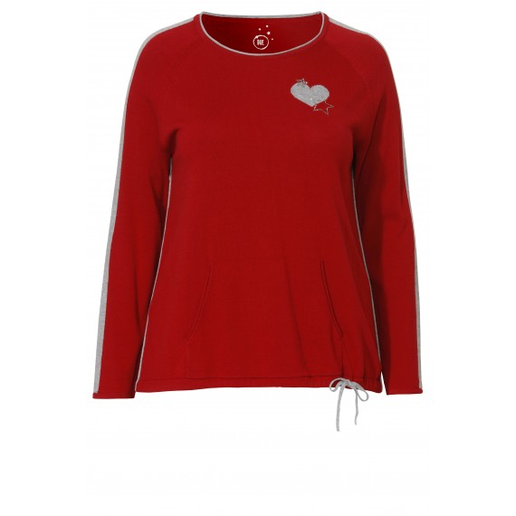 Verspielter Pullover mit Farbkontrast /