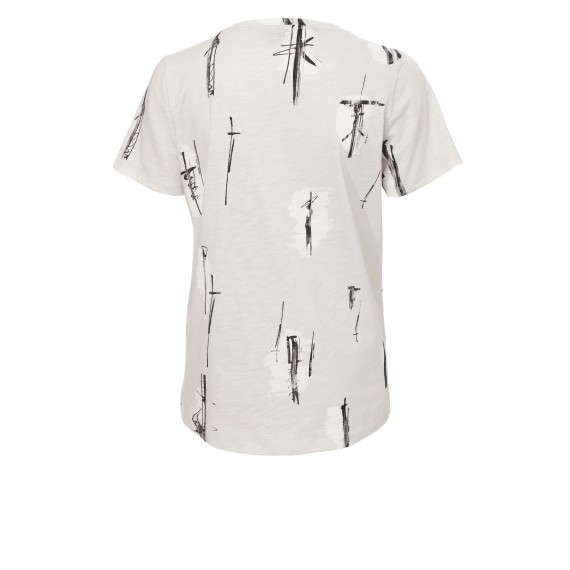 Kontrast-Shirt mit Grafik-Druck /