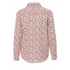 Hemdkragen-Bluse mit Vogel-Muster /