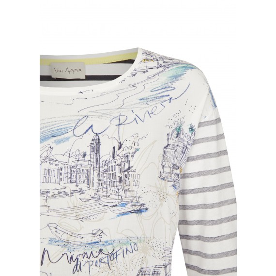 Maritime Bluse mit Front-Motiv /