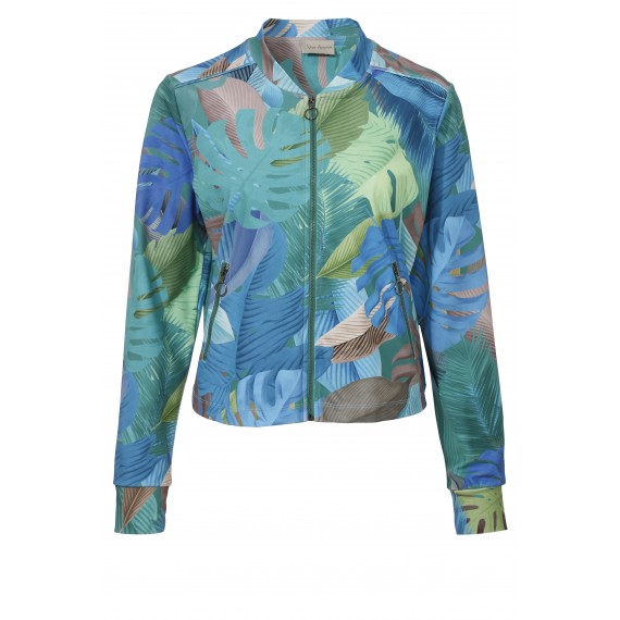 Seidige Jacke mit Dschungelmotiv /