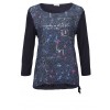 Schimmerndes Muster-Shirt im Materialmix /