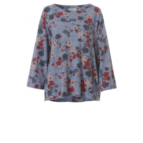 Romantischer Pullover mit floralem Print /