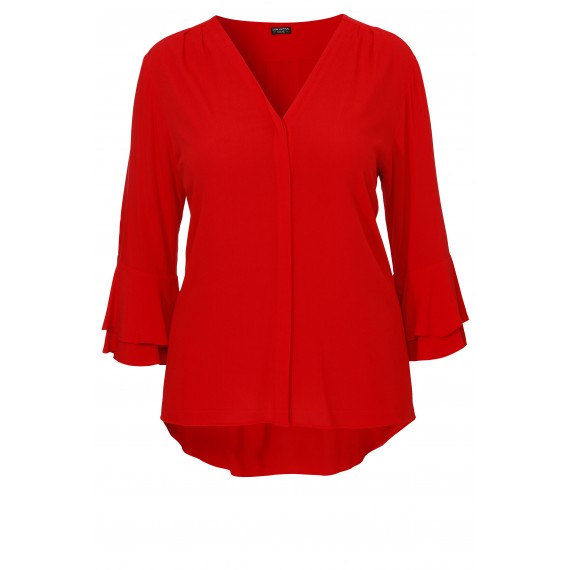 Elegante Bluse mit Volant-Ärmeln /