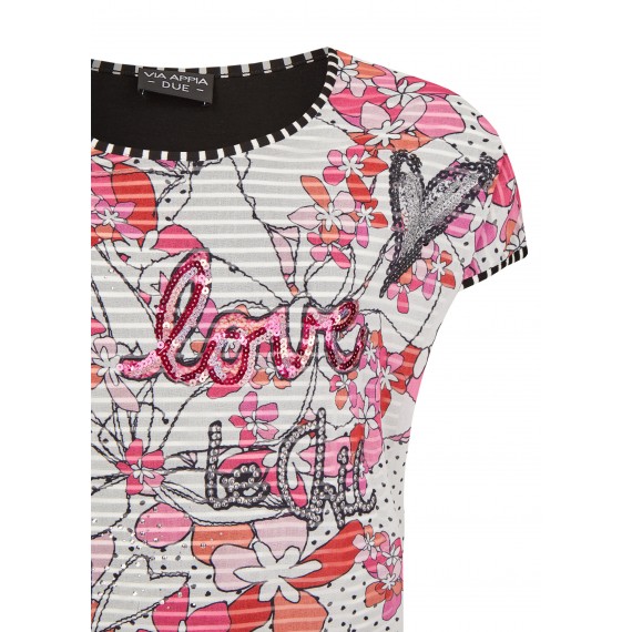 Verspieltes Blusen-Shirt mit Motiv /