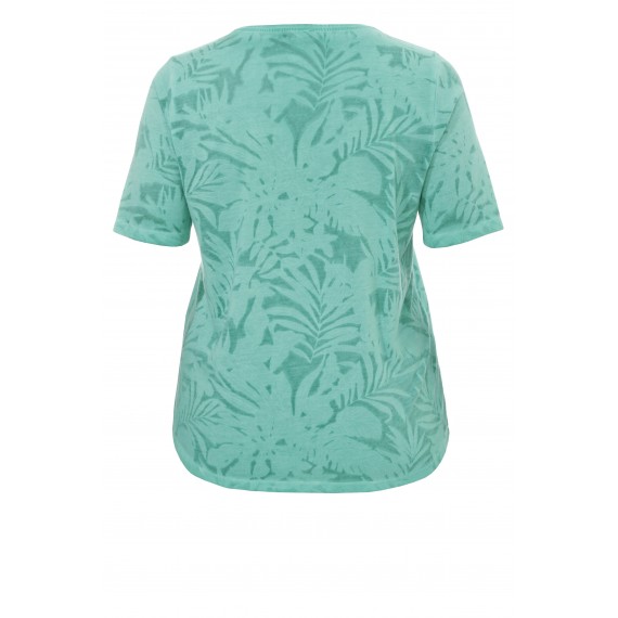 Leichtes T-Shirt mit transparenten Einsätzen /