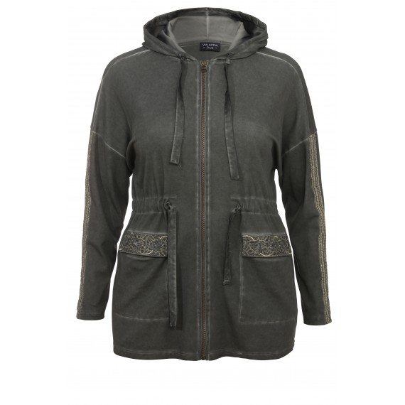 Taillierbare Sweatjacke mit Kapuze /