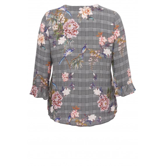 Luftige Bluse mit Mustermix /
