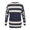 Flauschiger Cardigan mit Muster-Mix /