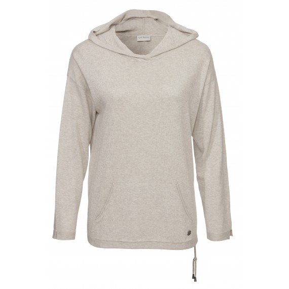 Leichter Kapuzen-Pullover mit Saumzug /