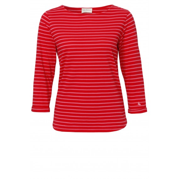 Süßes Ringel-Shirt mit U-Boot-Ausschnitt /