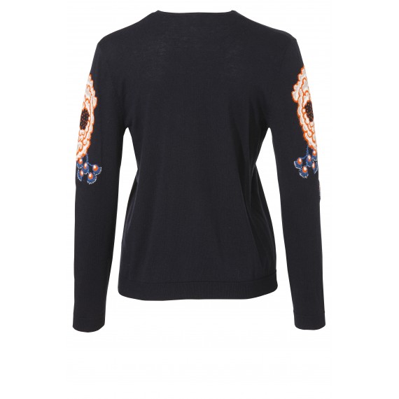Feminine Strickjacke mit floralen Details /