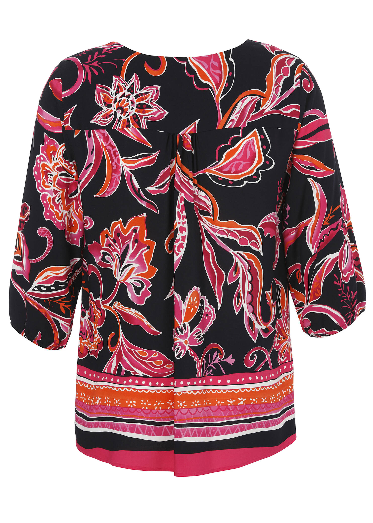 Fließendes Viskose Shirt mit kontrastreichem Allover Print /