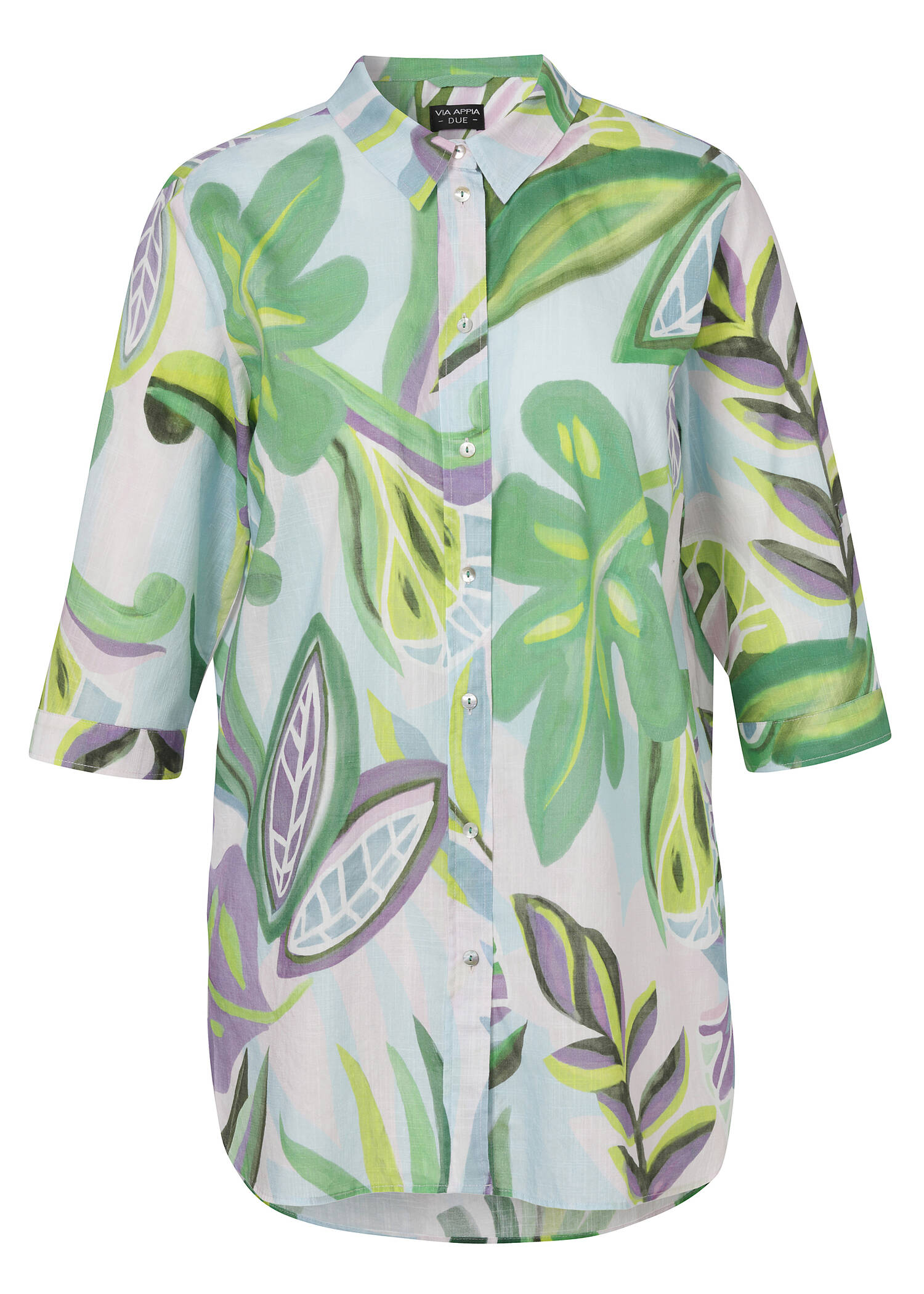 Zarte Longbluse mit floralem Print /