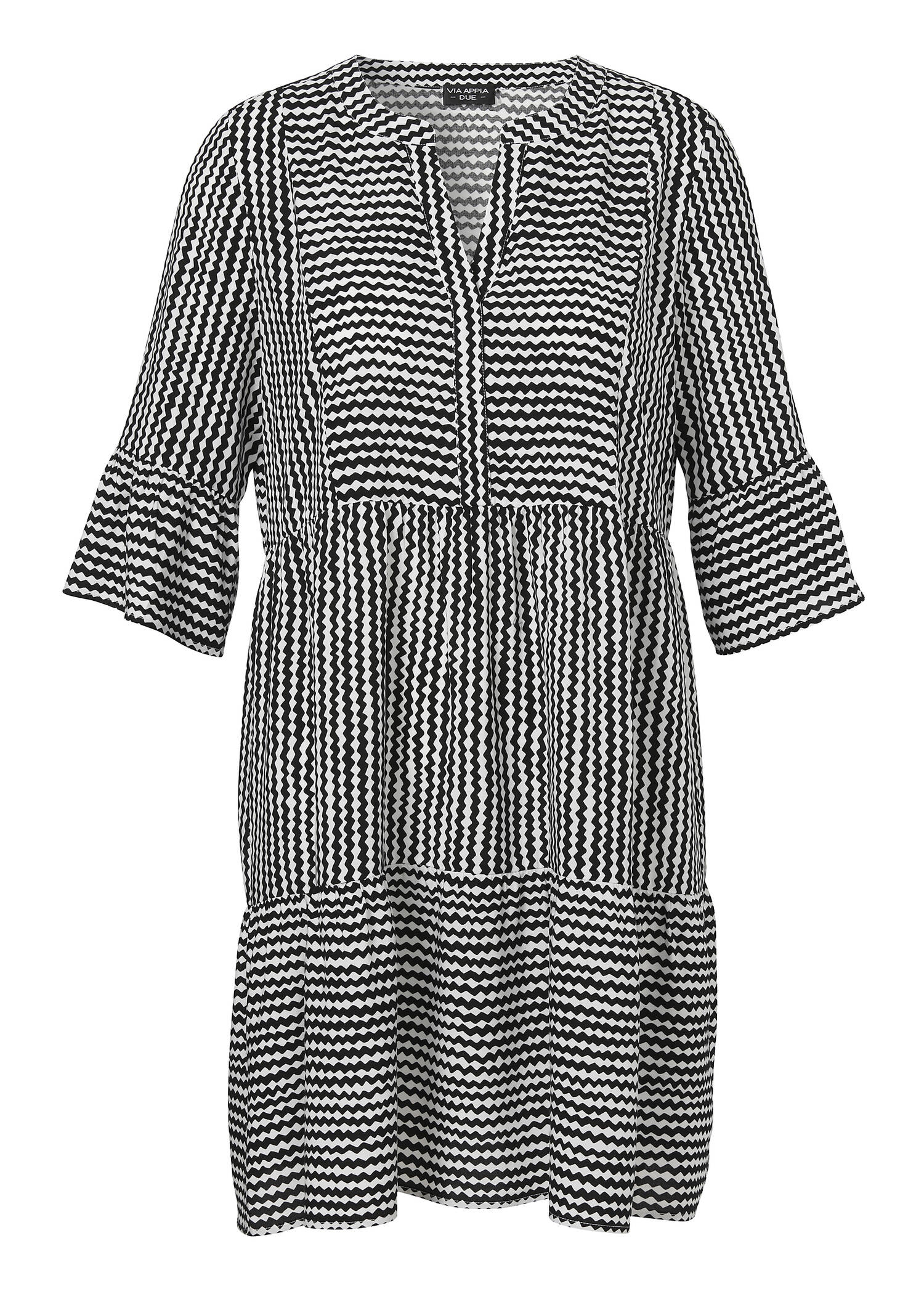 Feminines Volantkleid mit Wellenmuster /