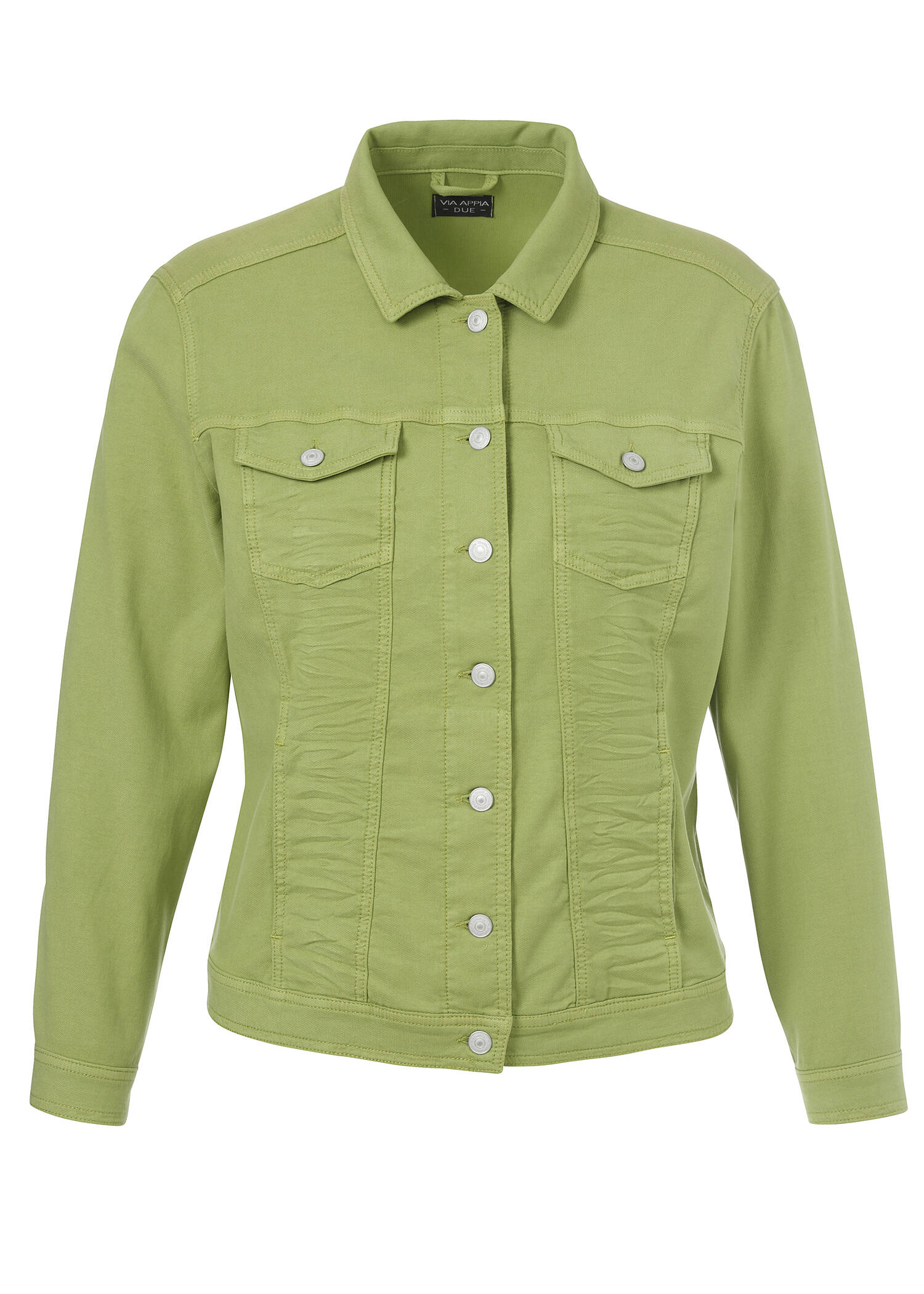 Farbige Jeansjacke mit modischem Crash-Effekt /