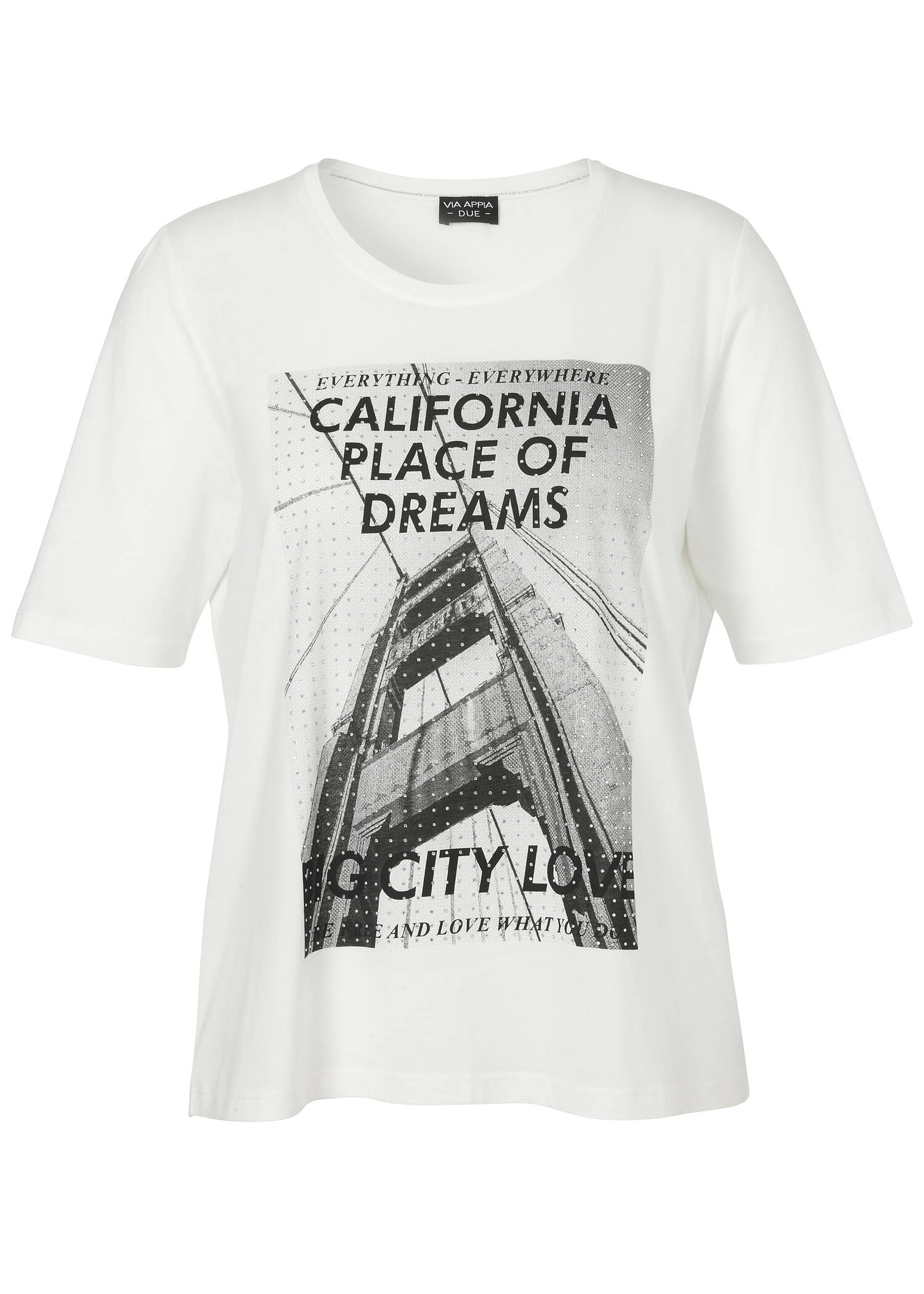 Softes T-Shirt mit Strass verziertem Motiv /