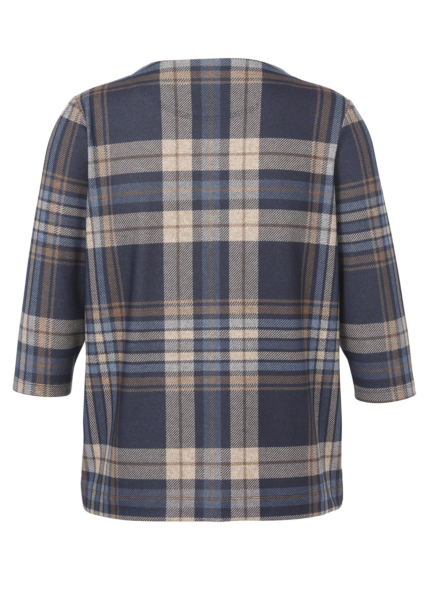 Flauschiges Sweatshirt mit Tartan-Muster /