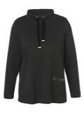 Stehkragen Sweatshirt in Schwarz / 