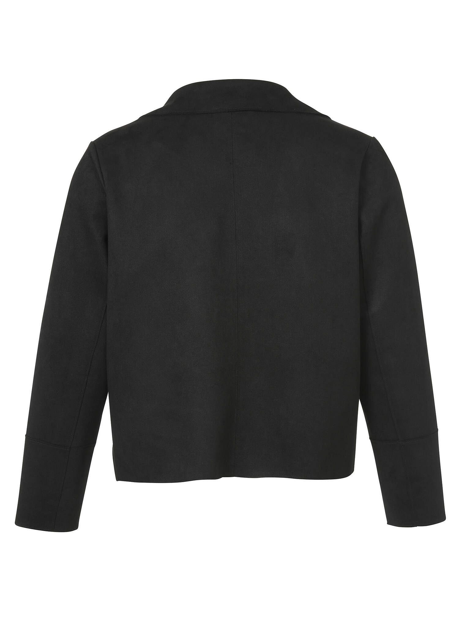 Kurze Reversjacke aus veganem Velours-Leder /