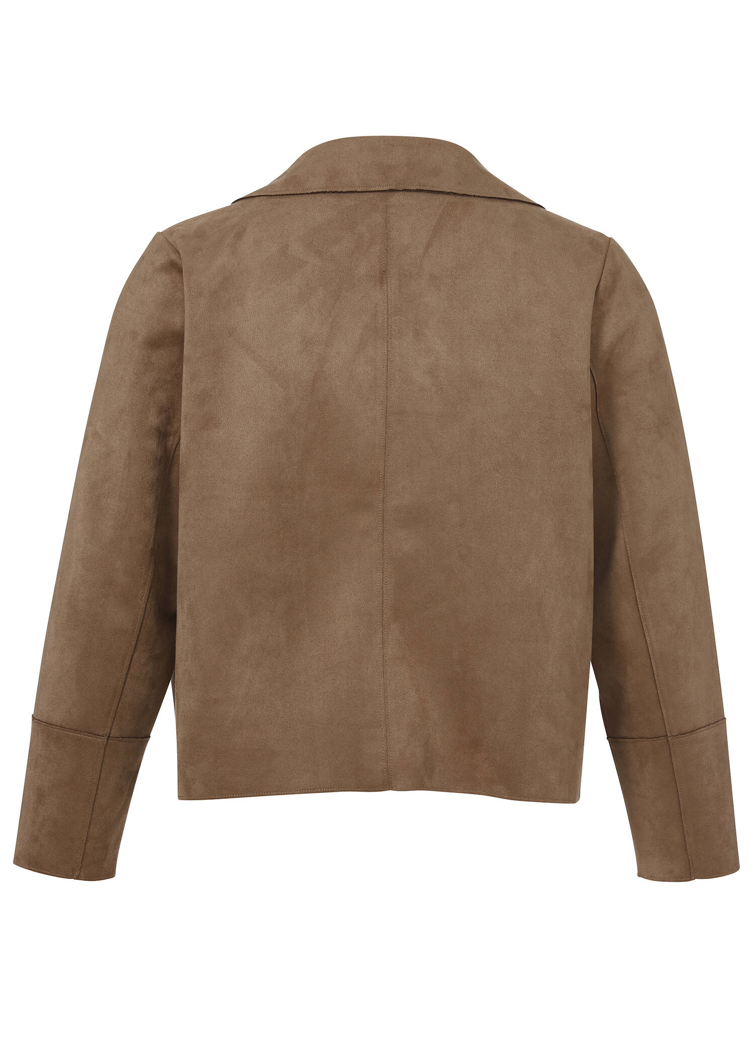 Kurze Reversjacke aus veganem Velours-Leder /