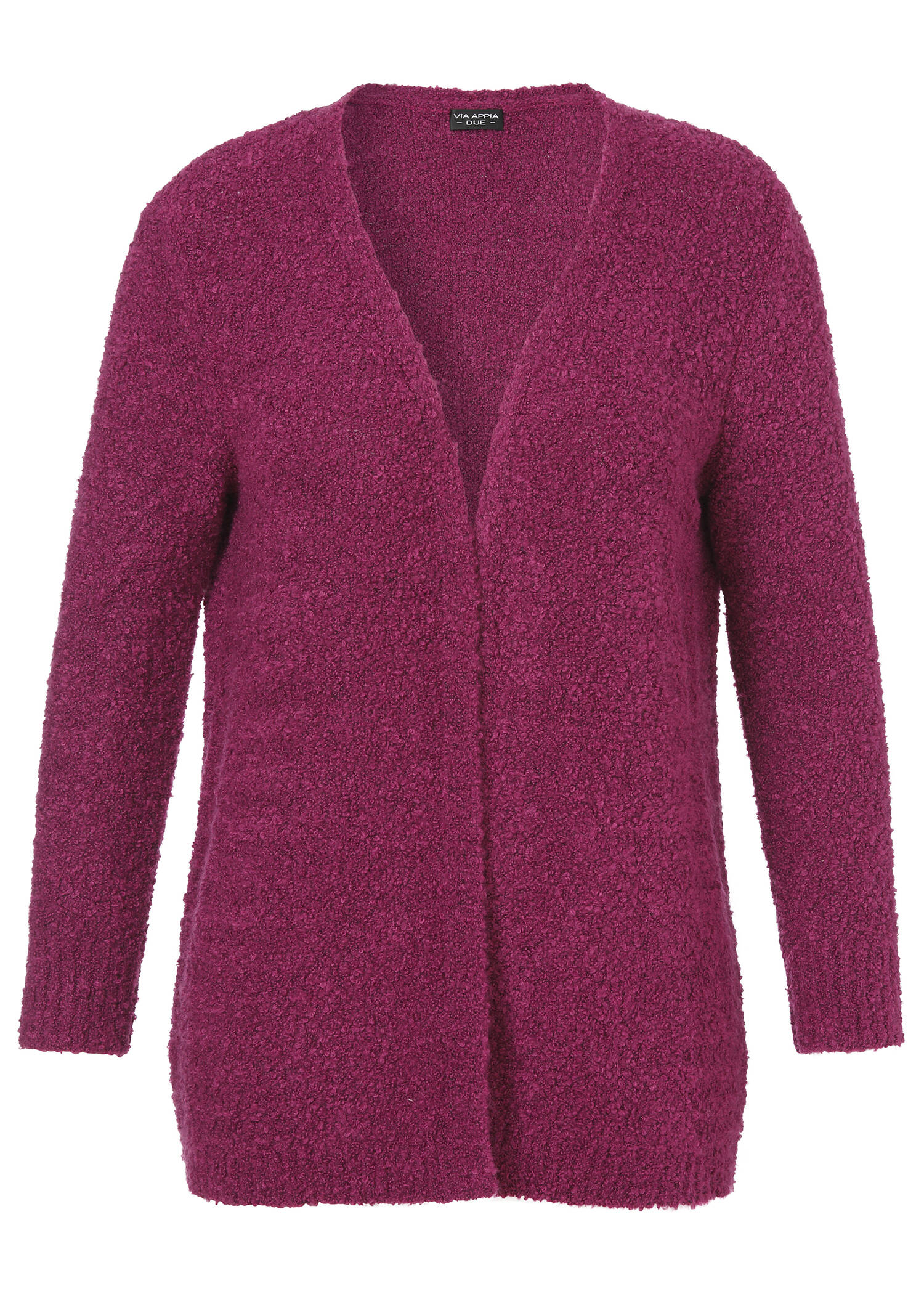 Flauschige Bouclé-Strickjacke /