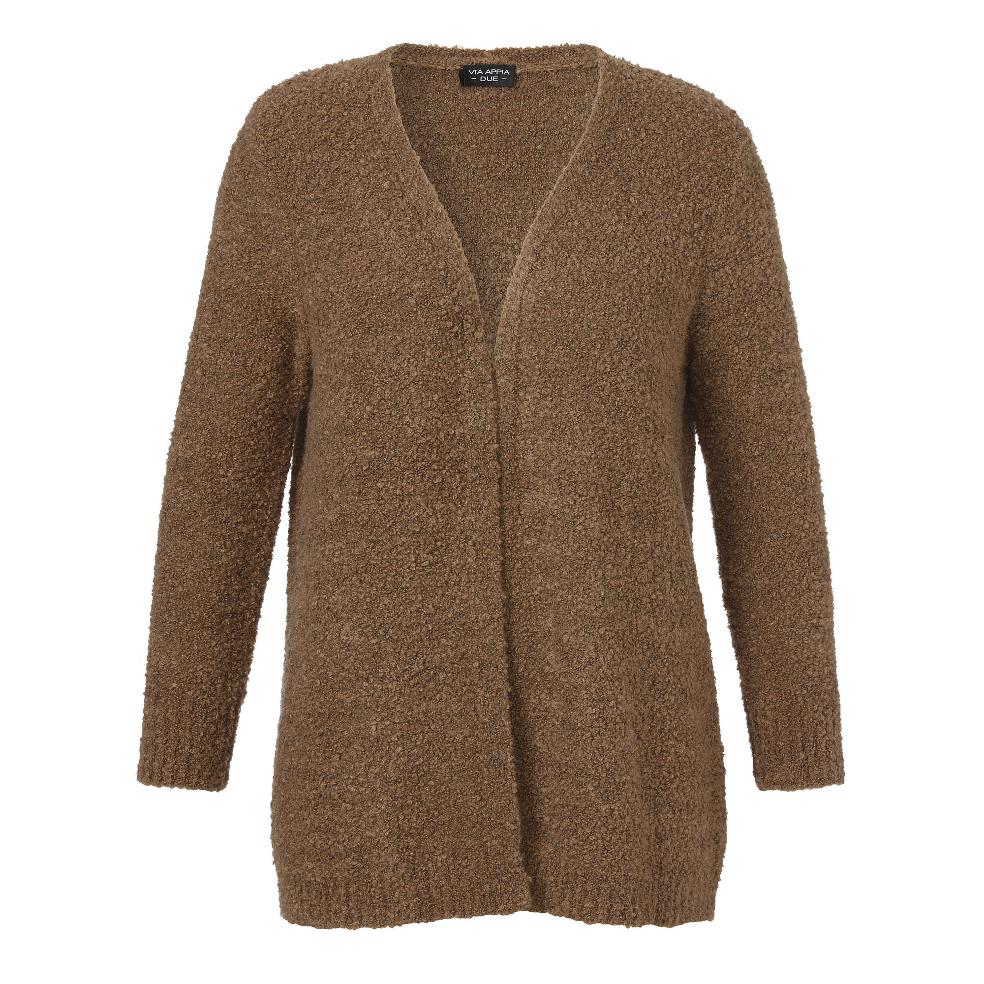 Flauschige Bouclé-Strickjacke