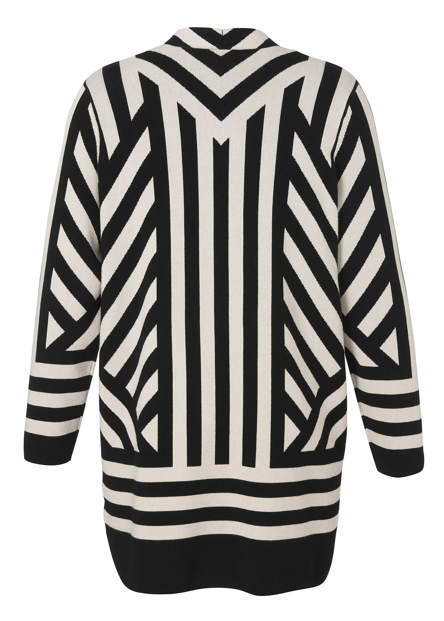 Chicer Long-Cardigan mit grafischem Muster /