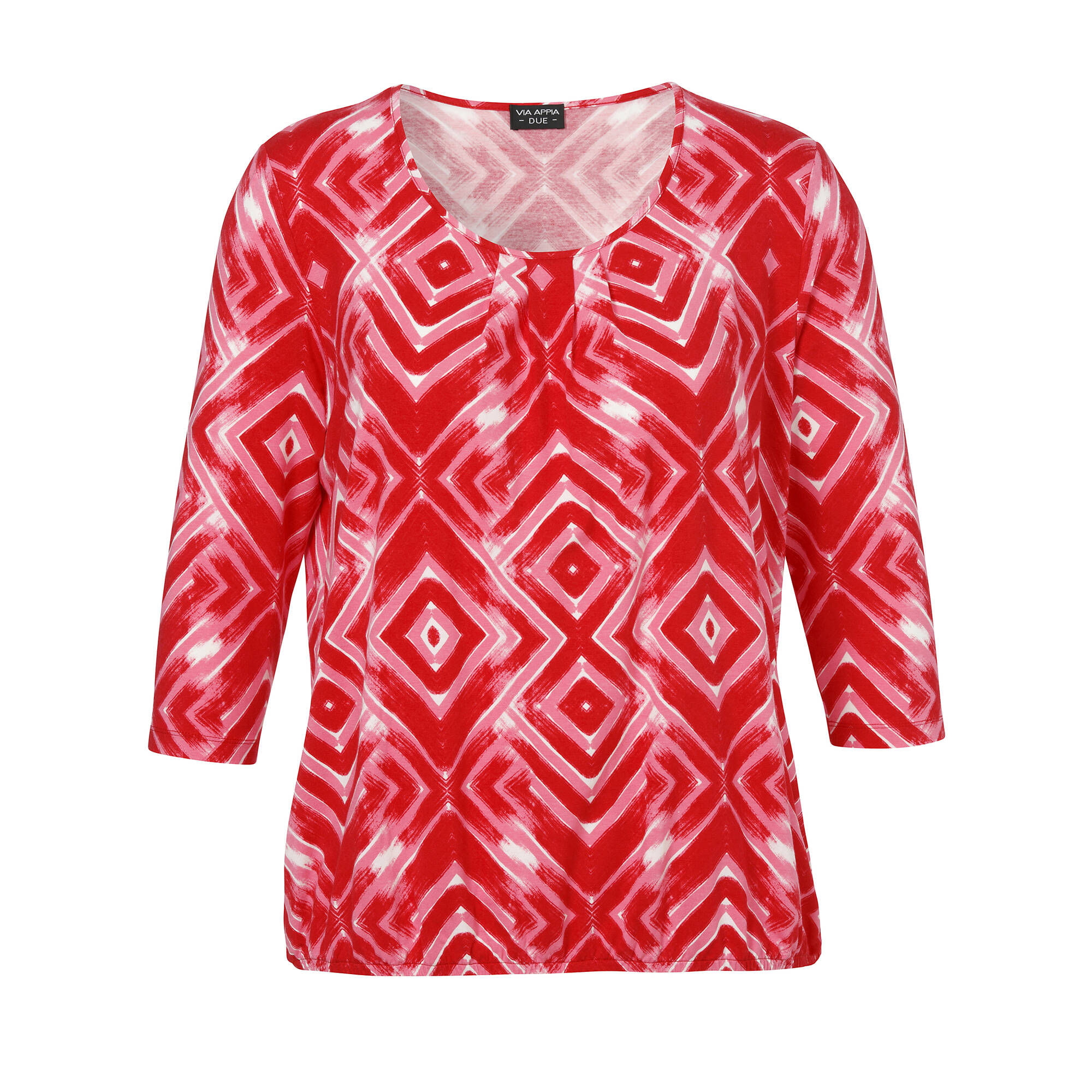 3/4-Arm Print-Shirt mit Gummizugsaum